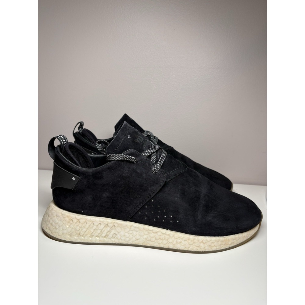 Adidas Originals Men's NMD C2 Suede Black/White BY3011 Boost Sneakers‎ - Size 11